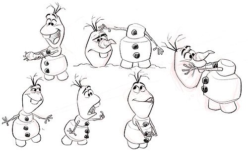 "FROZEN" Olaf model sheet. ©2013 Disney. All Rights Reserved.