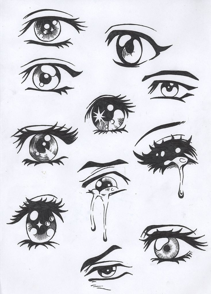 how to draw anime eyes tutorial